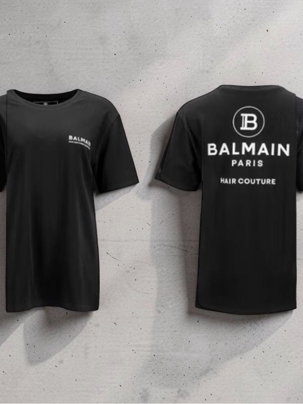 Balmain Black Logo Back-Print Short Sleeve Tee